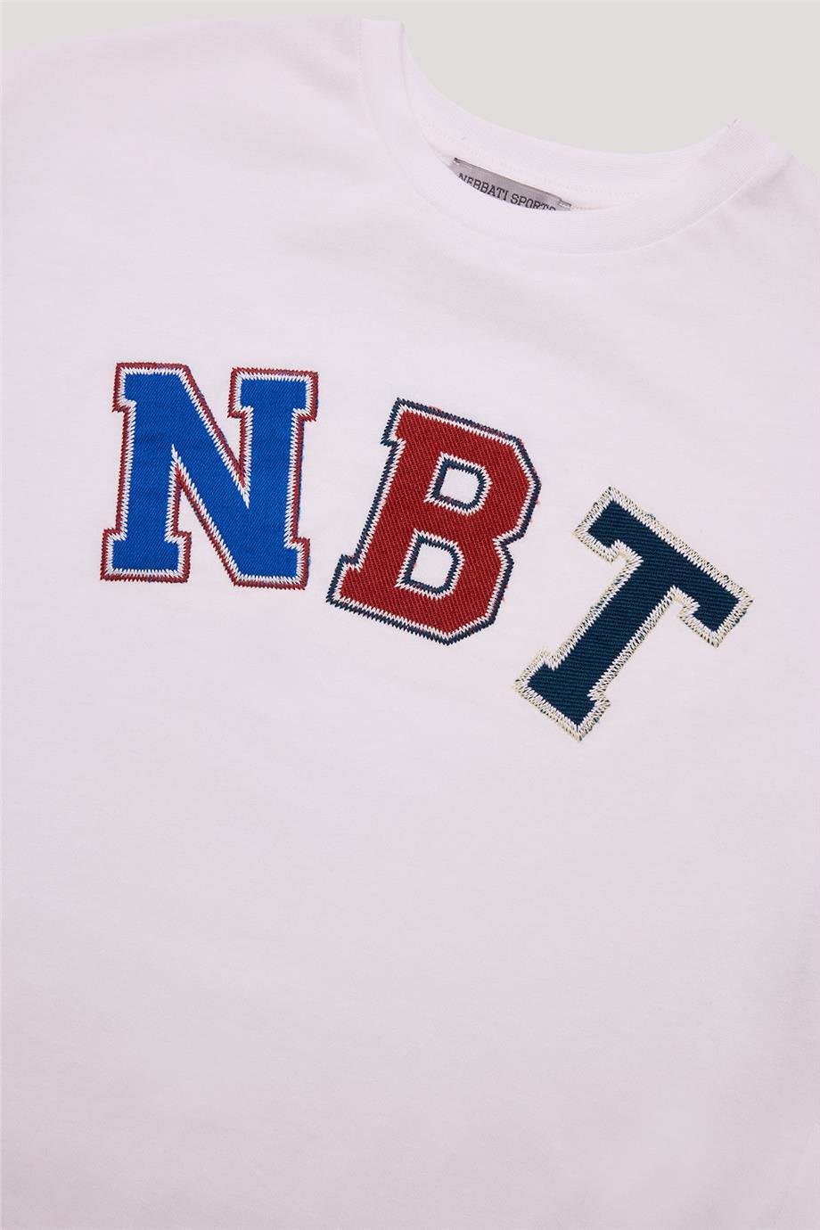 Nebbati Erkek Çocuk Baskılı Beyaz T-Shirt