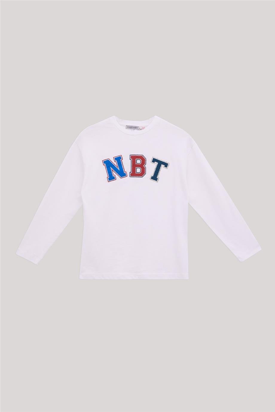 Nebbati Erkek Çocuk Baskılı Beyaz T-Shirt
