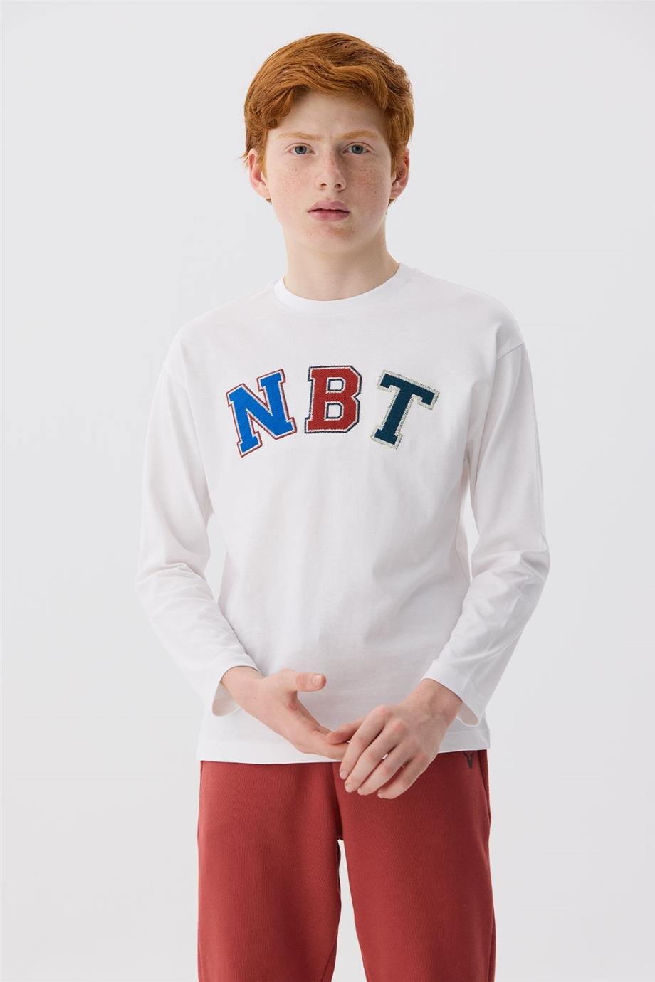 Nebbati Erkek Çocuk Baskılı Beyaz T-Shirt