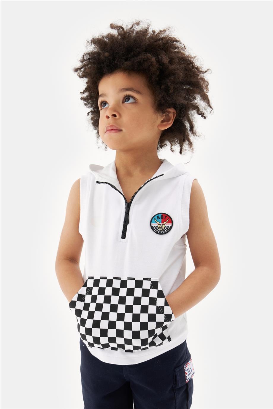 Nebbati Erkek Çocuk Cepli Kapüşonlu Tshirt