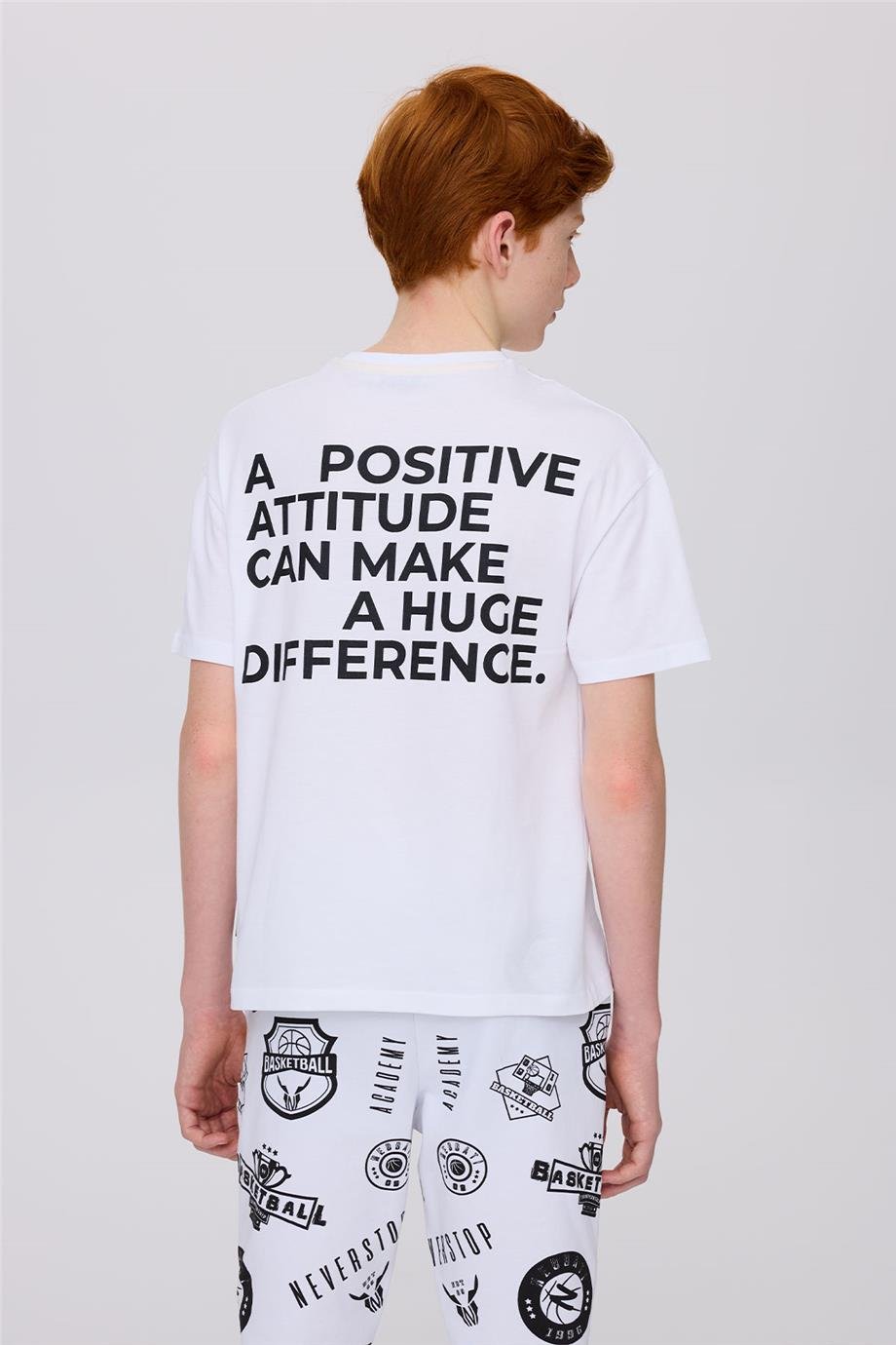Nebbati Erkek Çocuk Beyaz Kısa Kollu Tshirt