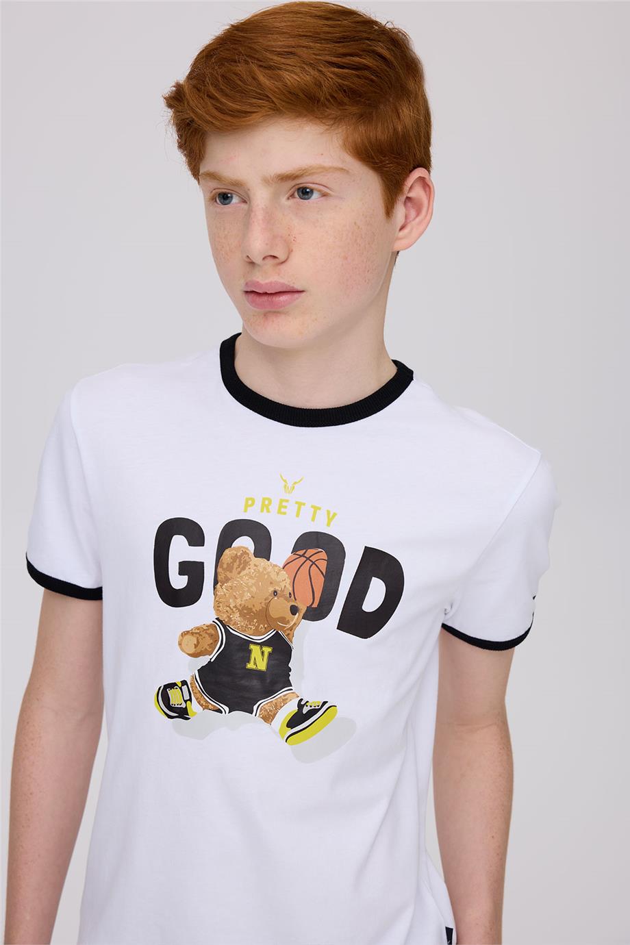 Nebbati Erkek Çocuk Pretty Good Beyaz Tshirt