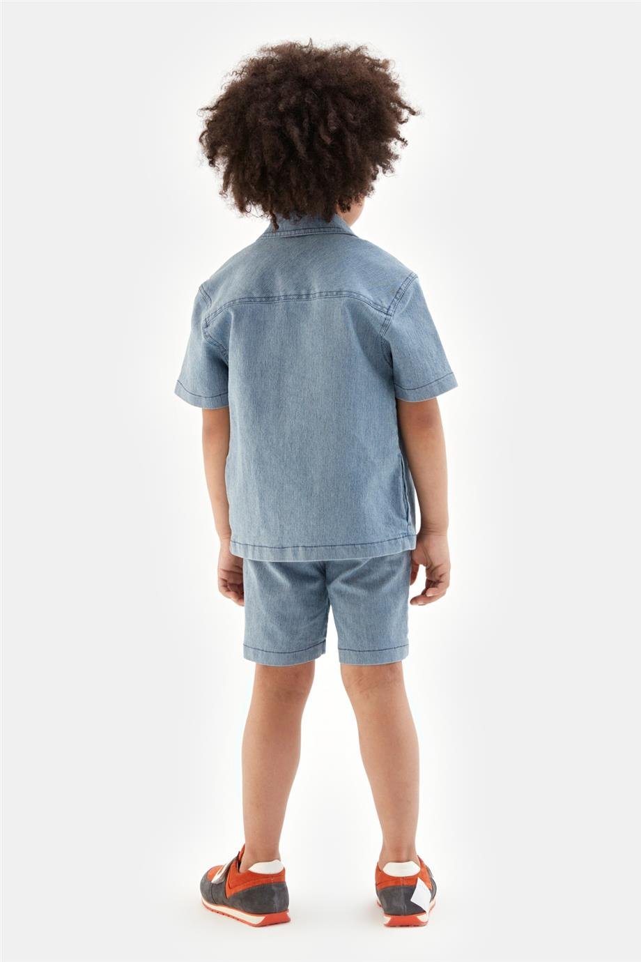 Nebbati Erkek Çocuk Çizgili Denim Şort