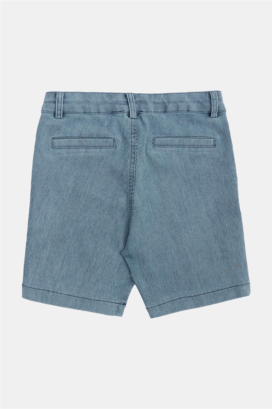 Nebbati Erkek Çocuk Çizgili Denim Şort