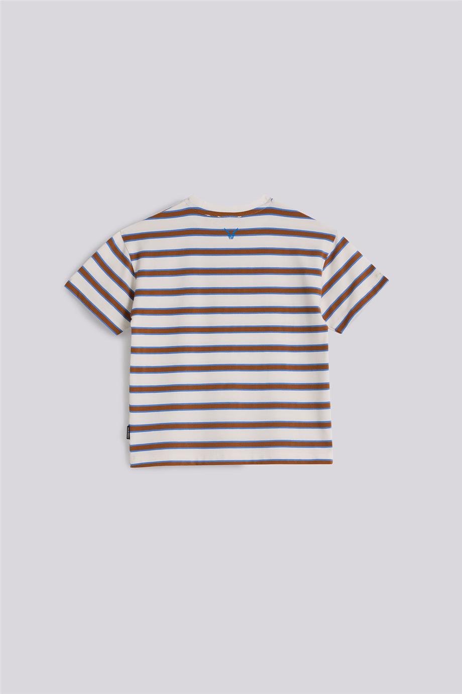 Nebbati Erkek Çocuk Kısa Kollu Çizgili Tshirt