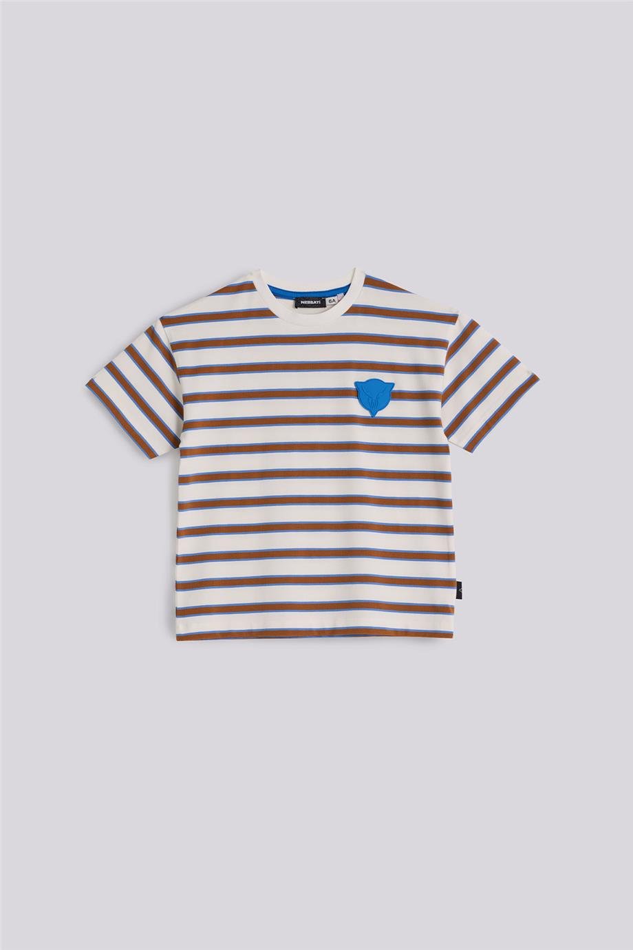 Nebbati Erkek Çocuk Kısa Kollu Çizgili Tshirt