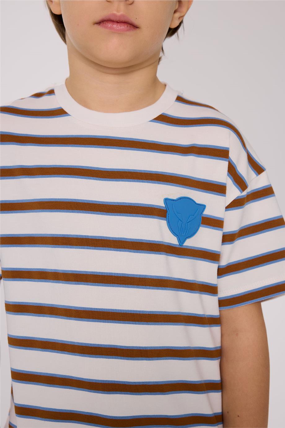Nebbati Erkek Çocuk Kısa Kollu Çizgili Tshirt