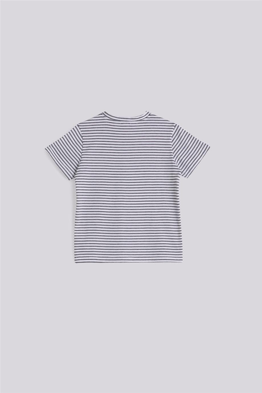 Nebbati Erkek Çocuk Kısa Kollu Çizgili Tshirt