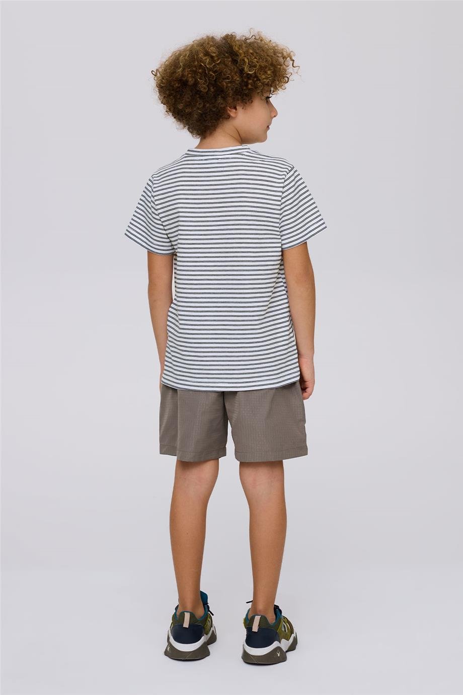 Nebbati Erkek Çocuk Kısa Kollu Çizgili Tshirt
