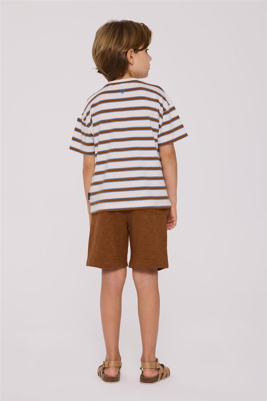 Nebbati Erkek Çocuk Kısa Kollu Çizgili Tshirt