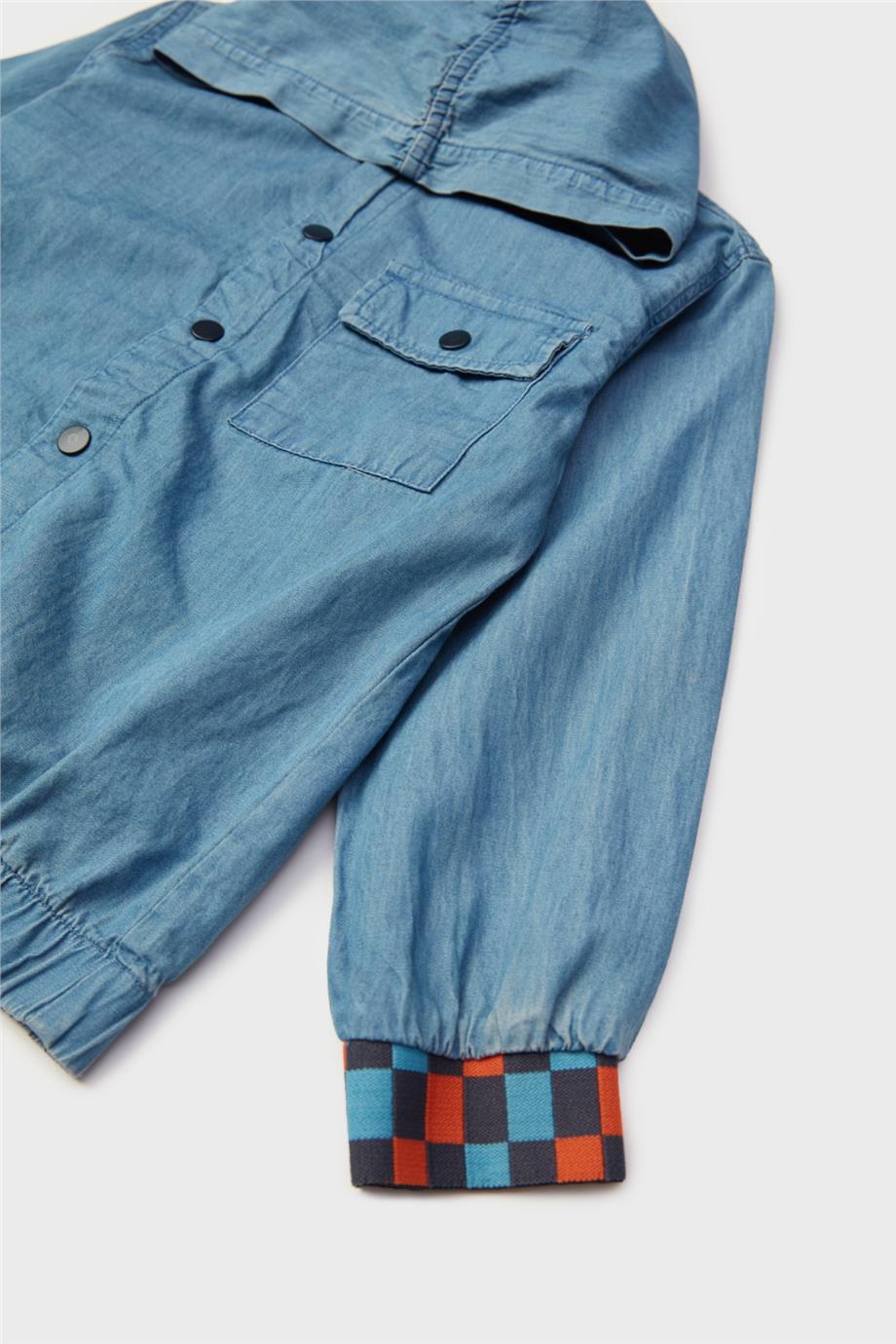 Nebbati Erkek Çocuk Denim Kapüşonlu Gömlek