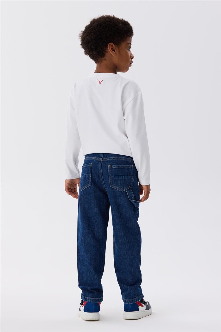 Nebbati Erkek Çocuk Nakışlı Denim Pantolon