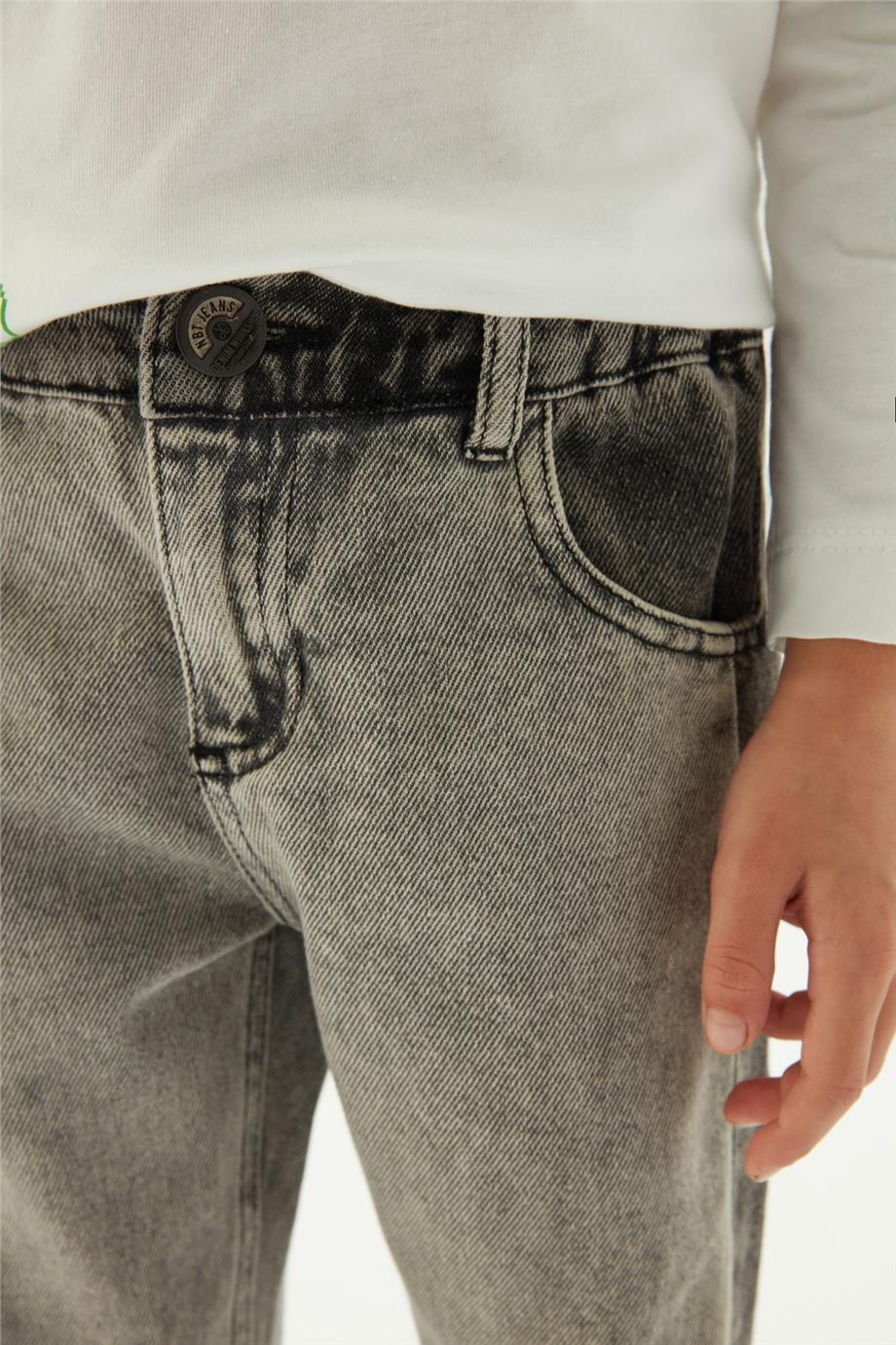 Nebbati Erkek Çocuk Beli Lastikli Denim Pantolon