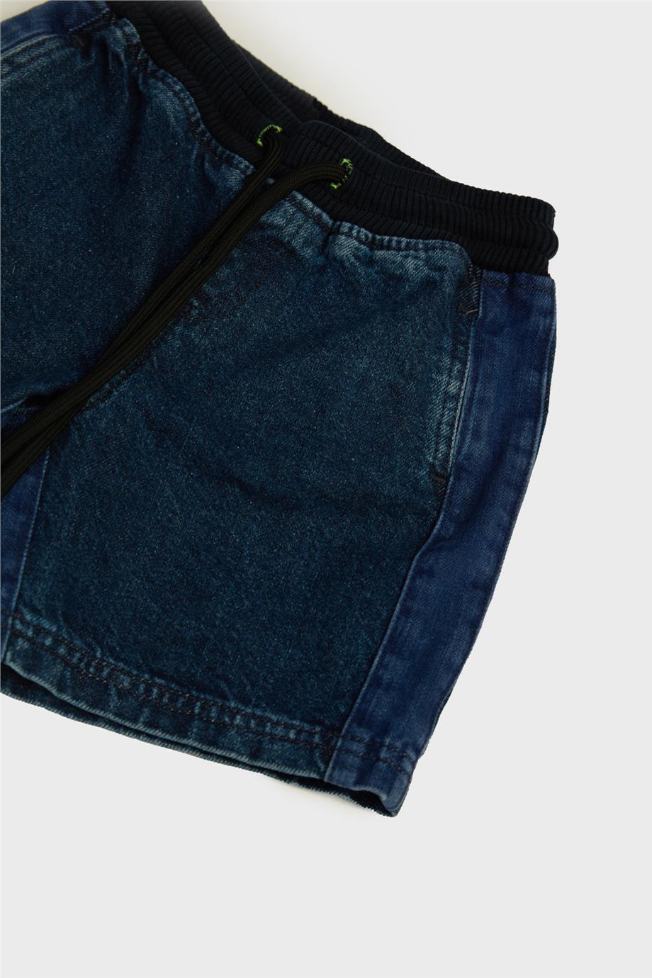Nebbati Erkek Çocuk Beli Lastikli Denim Şort