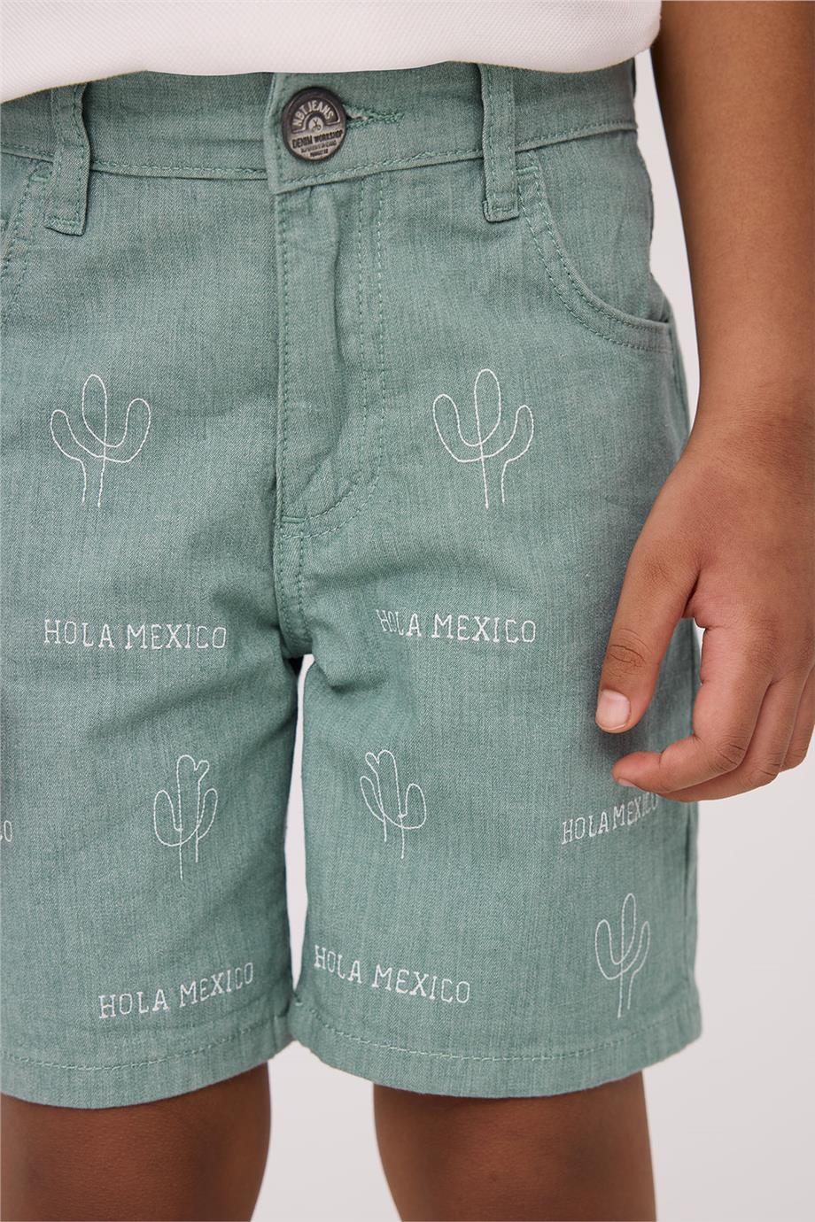 Nebbati Hola Mexico Erkek Çocuk Denim Şort