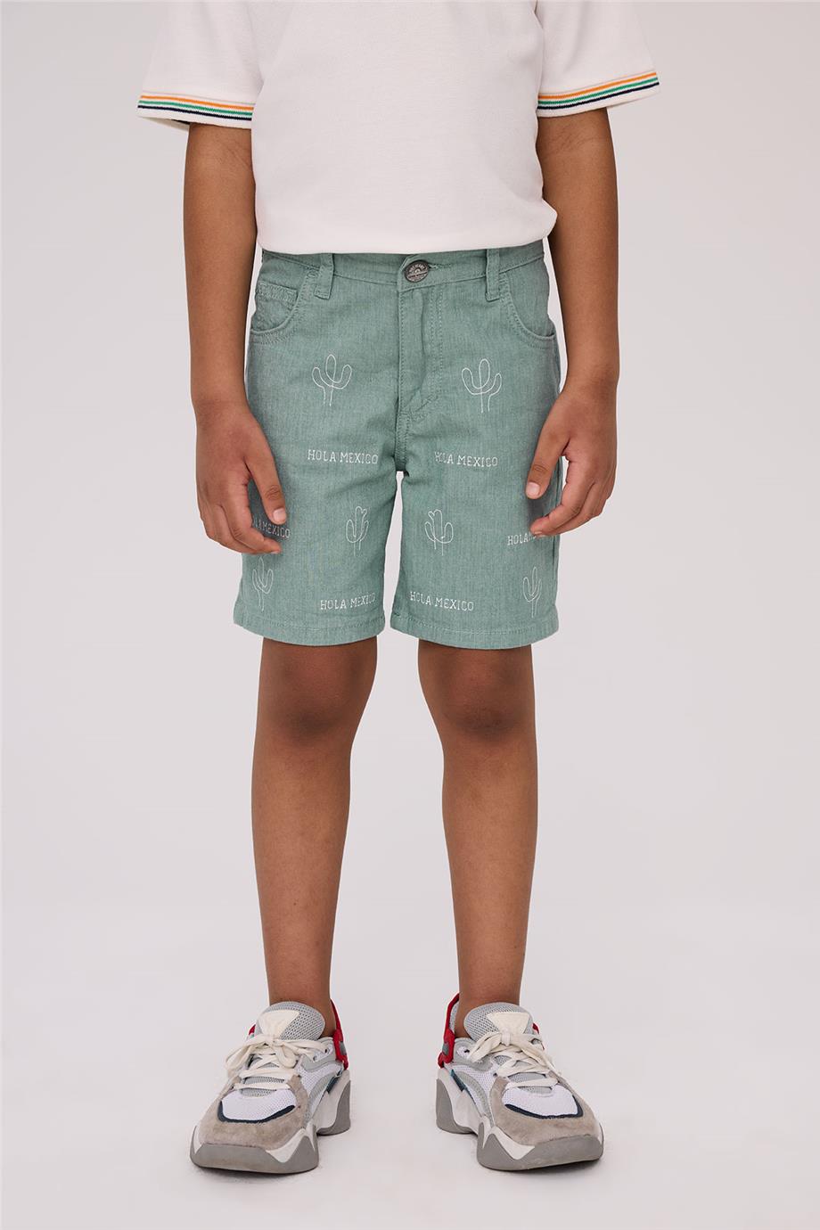 Nebbati Hola Mexico Erkek Çocuk Denim Şort