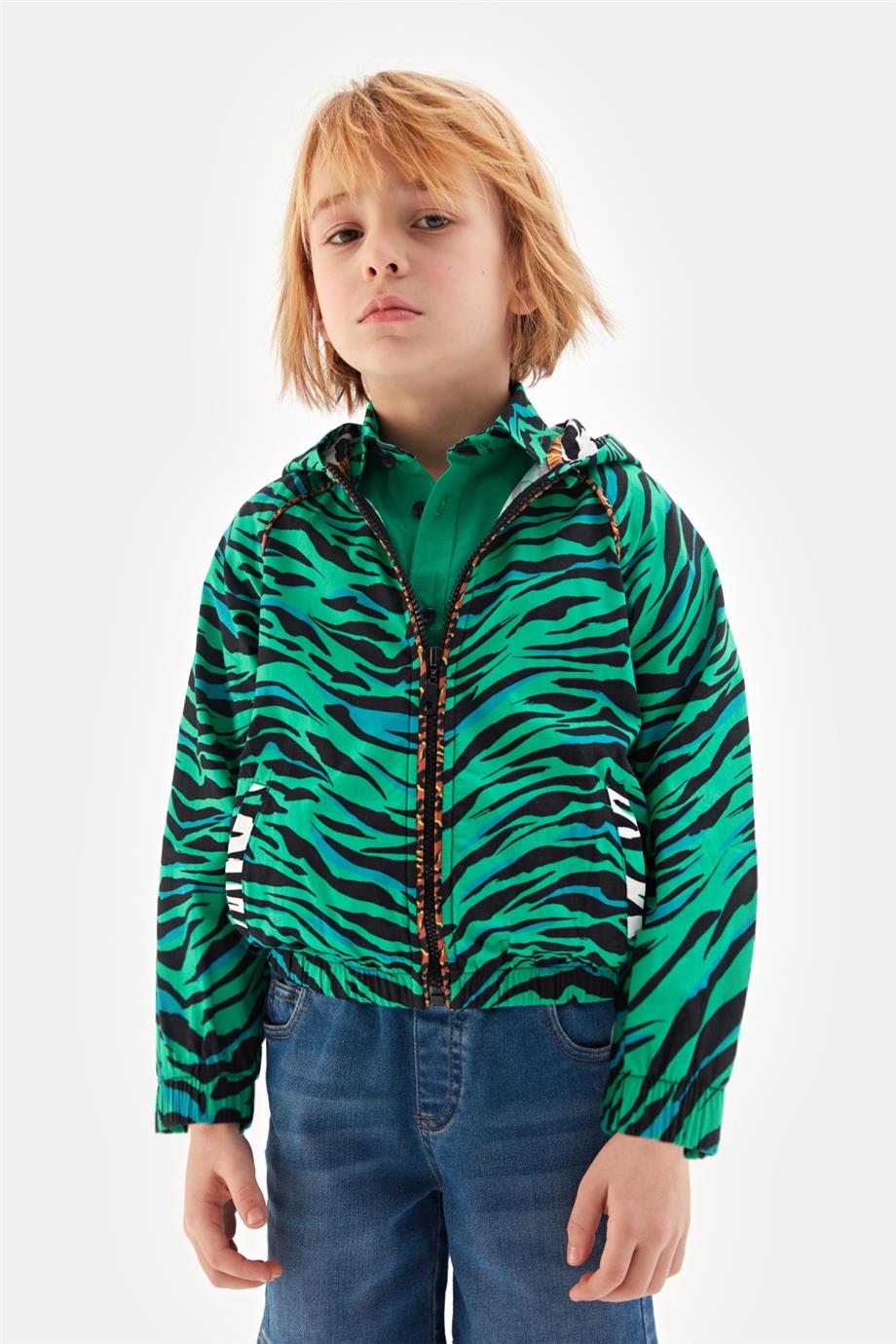 Nebbati Erkek Çocuk Zebra Desenli Eşofman Üstü