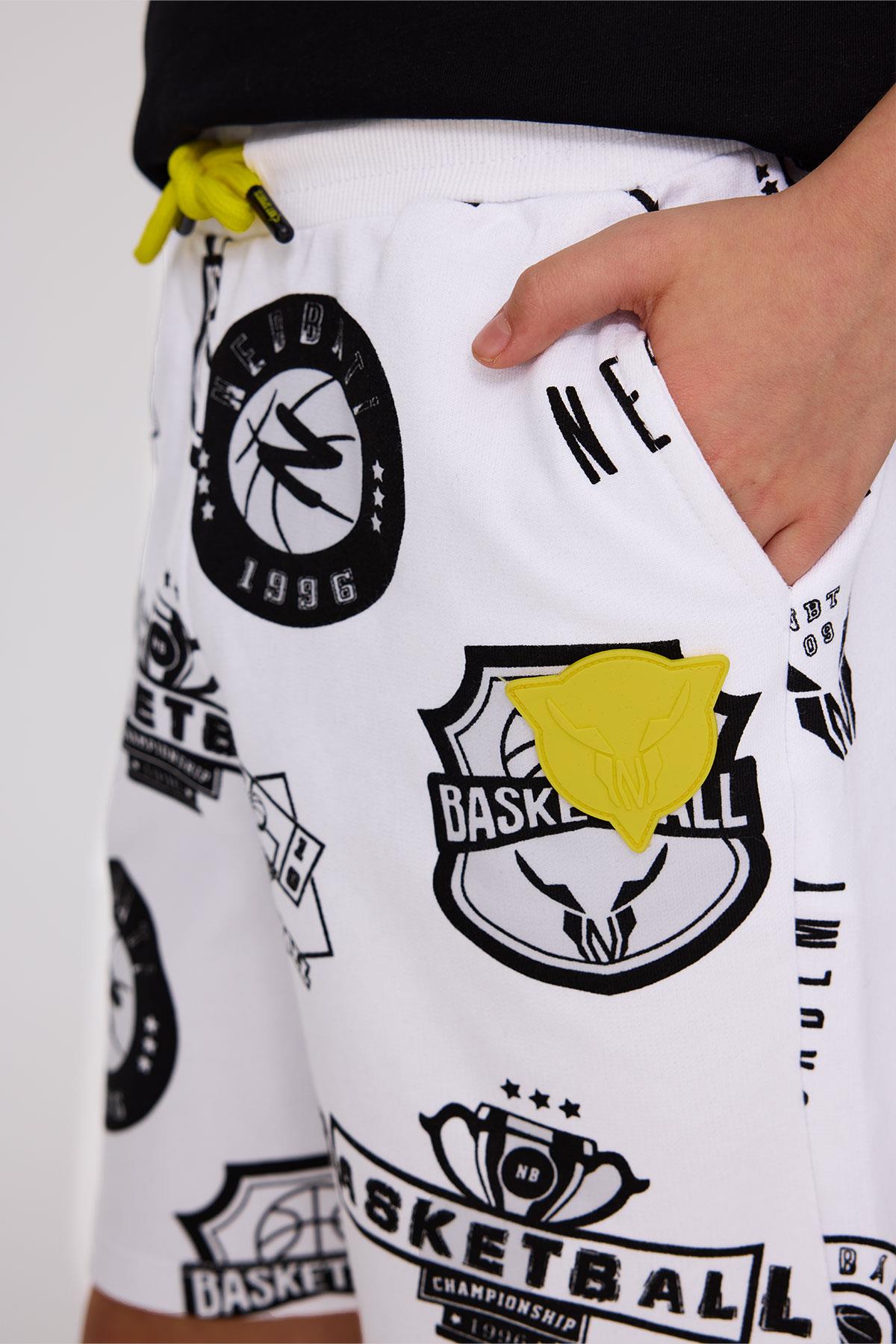 Nebbati Erkek Çocuk Basketbol Desenli Şort