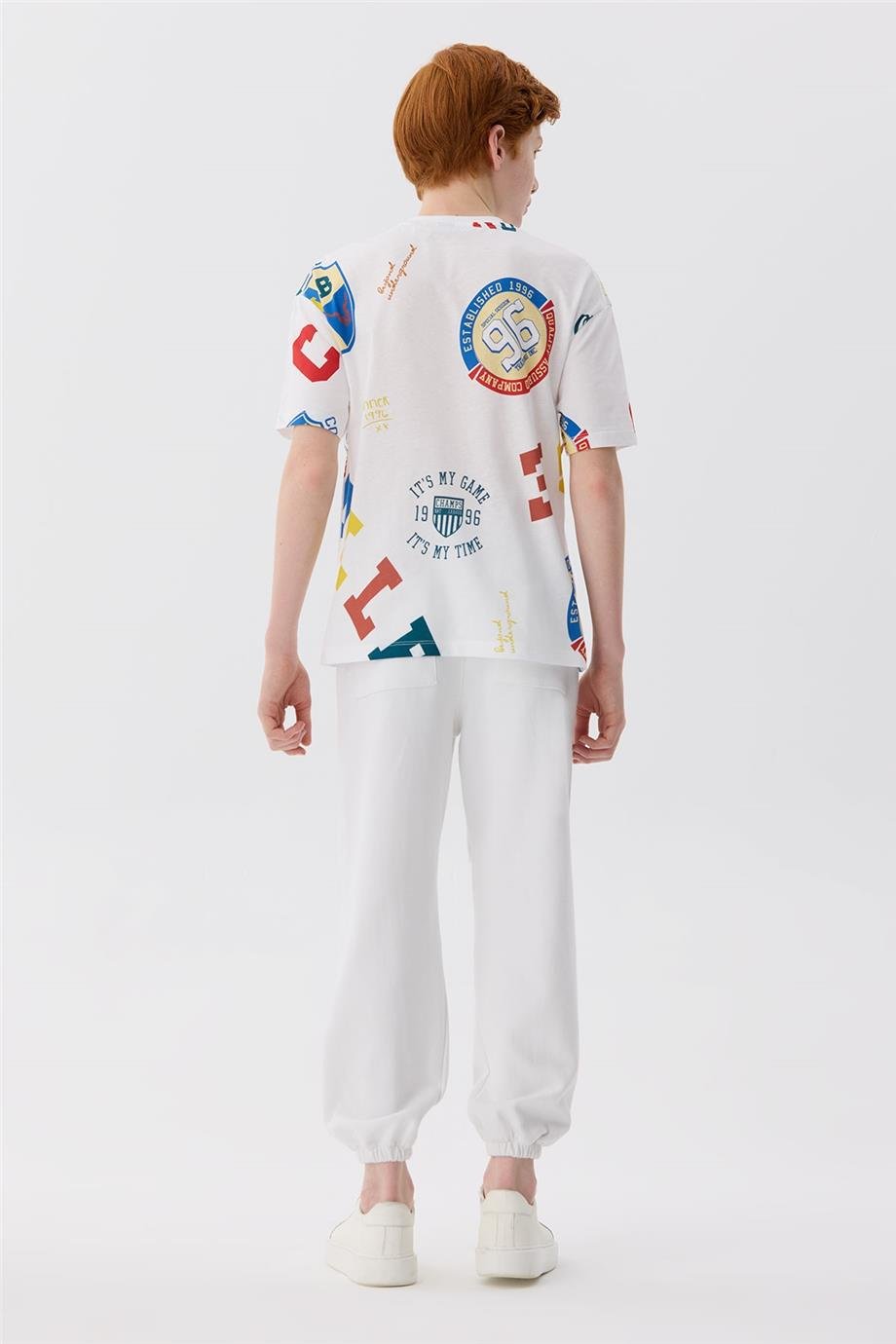 Nebbati Erkek Çocuk Renkli Desenli Kısa Kollu T-Shirt
