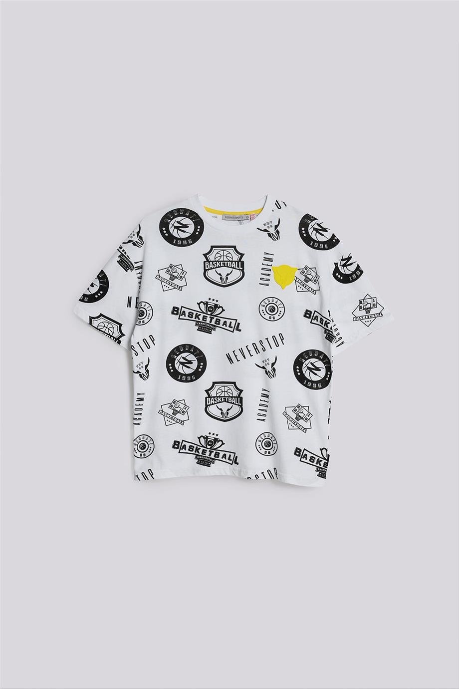 Nebbati Erkek Çocuk Desenli Kısa Kollu Tshirt