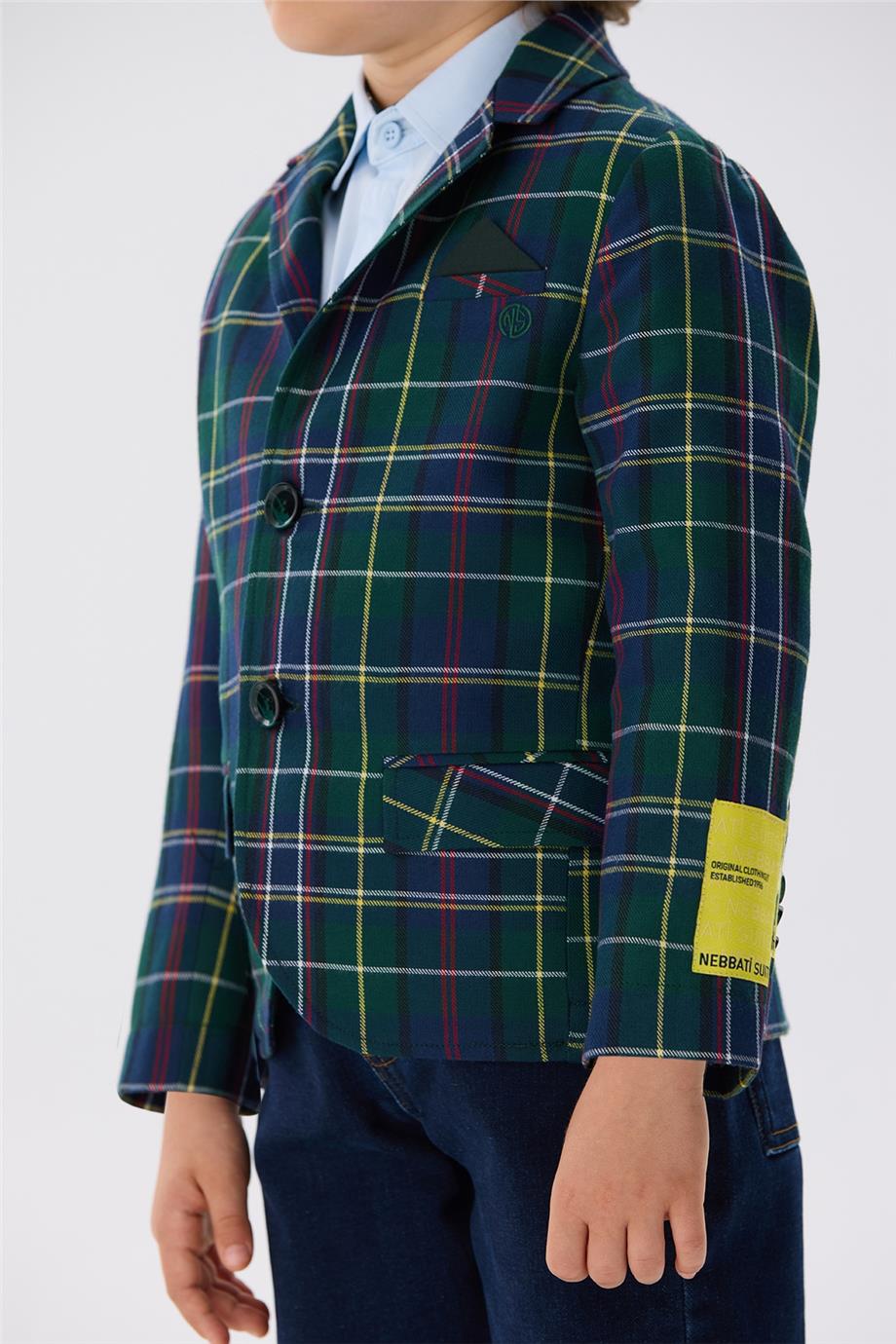 Nebbati Erkek Çocuk Ekose Blazer Ceket