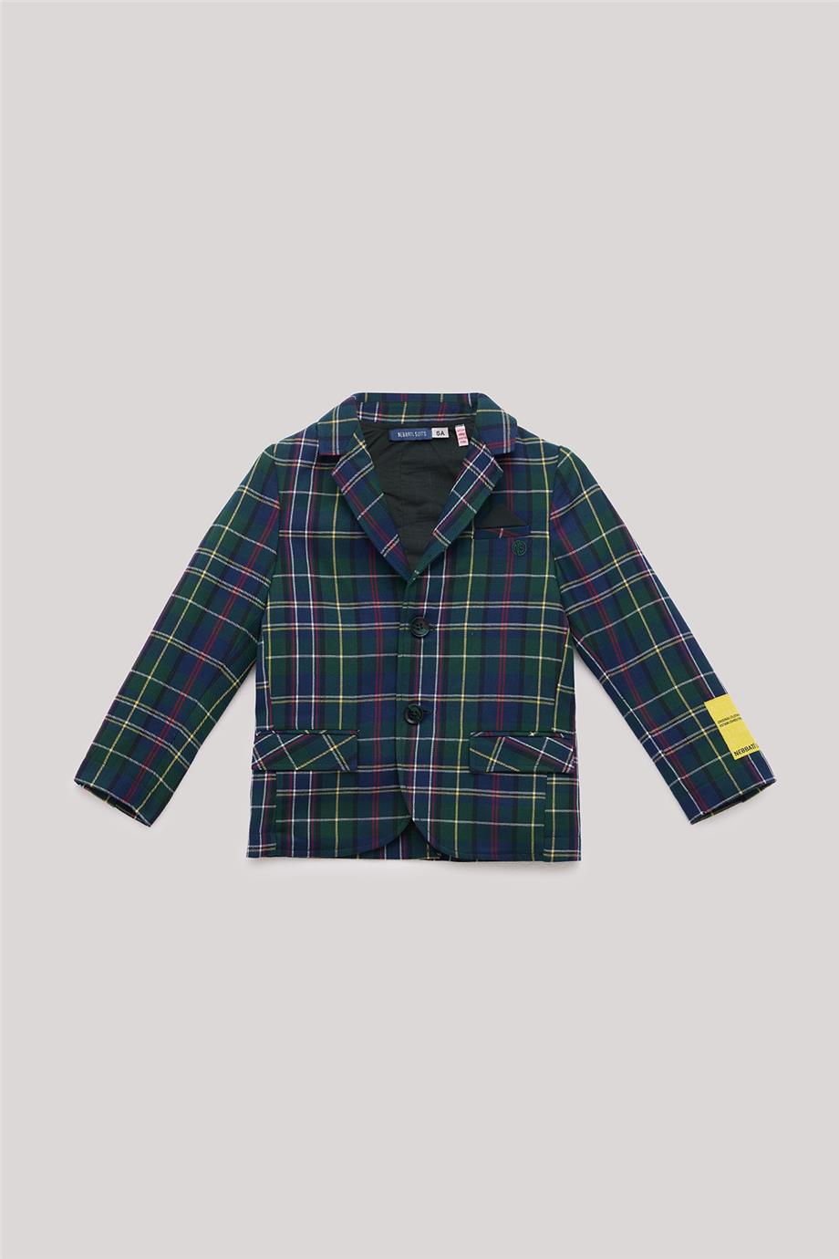 Nebbati Erkek Çocuk Ekose Blazer Ceket