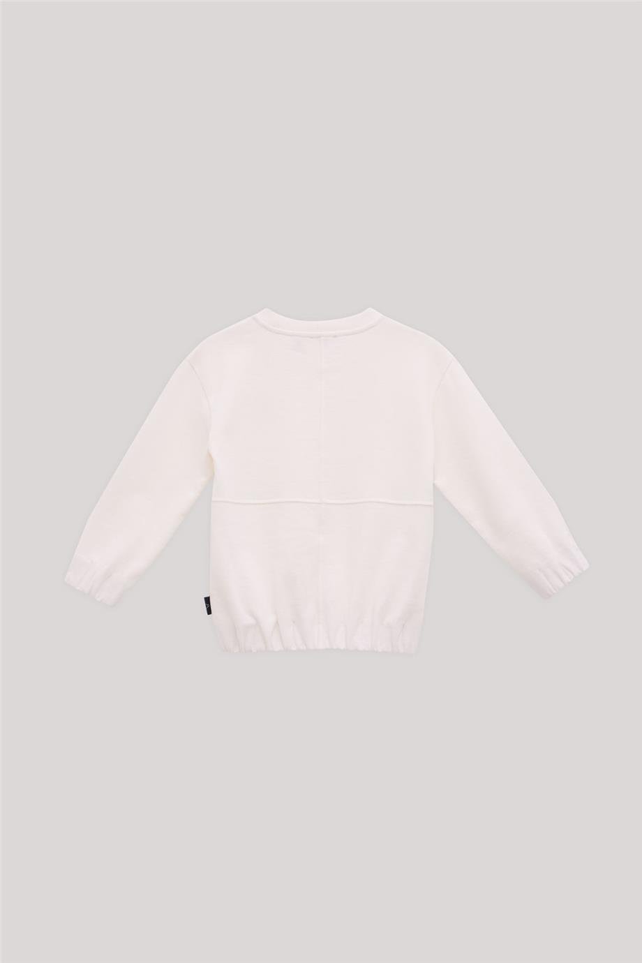Nebbati Erkek Çocuk Ekru Nakışlı Sweatshirt