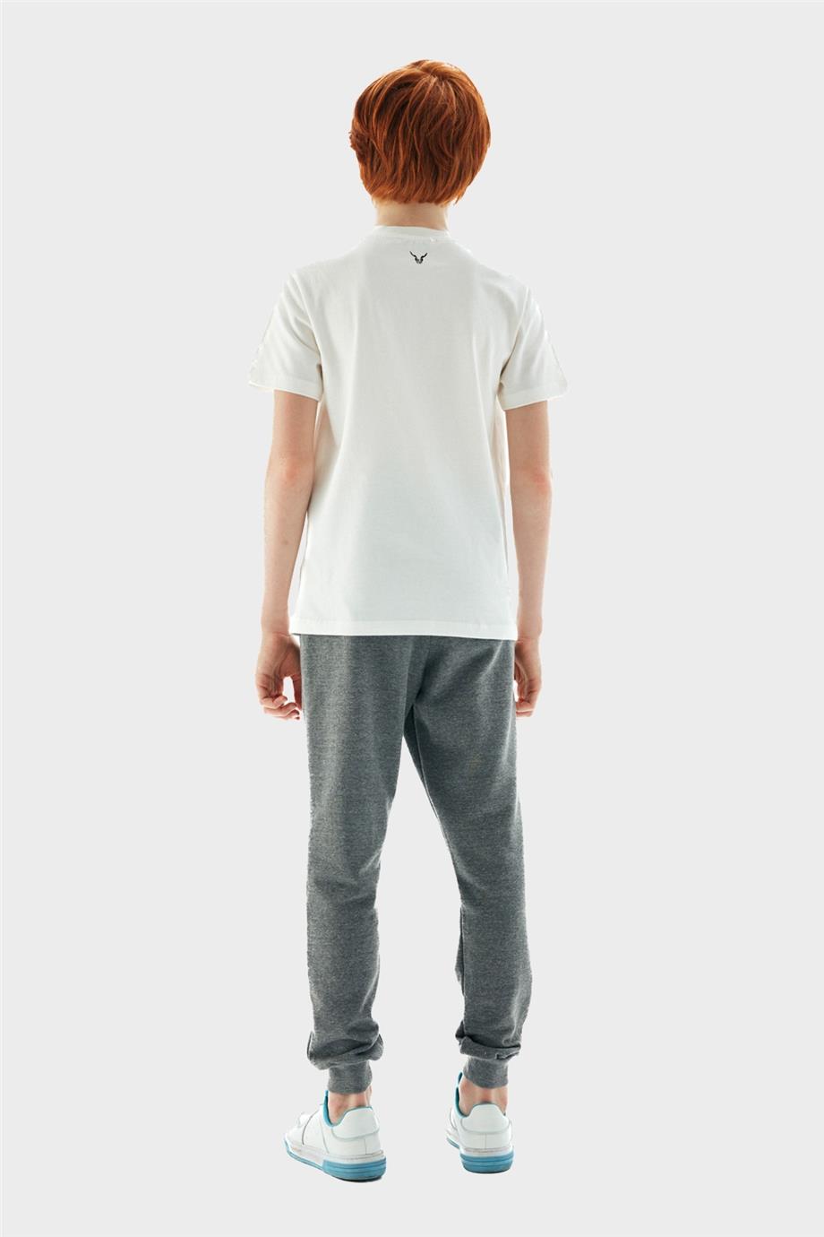 Nebbati Erkek Çocuk Ekru Kısa Kollu T-Shirt
