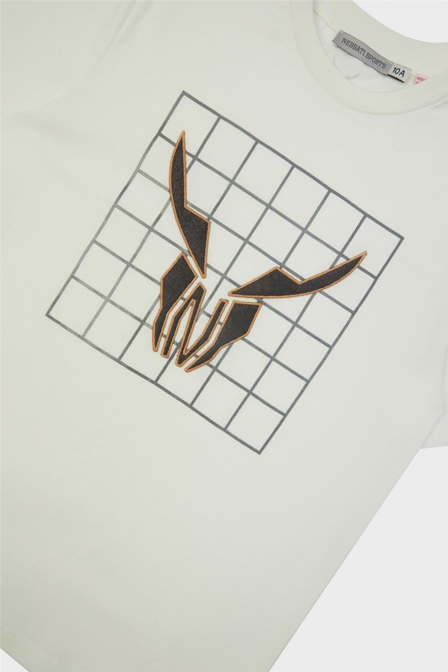 Nebbati Erkek Çocuk Ekru Kısa Kollu T-Shirt