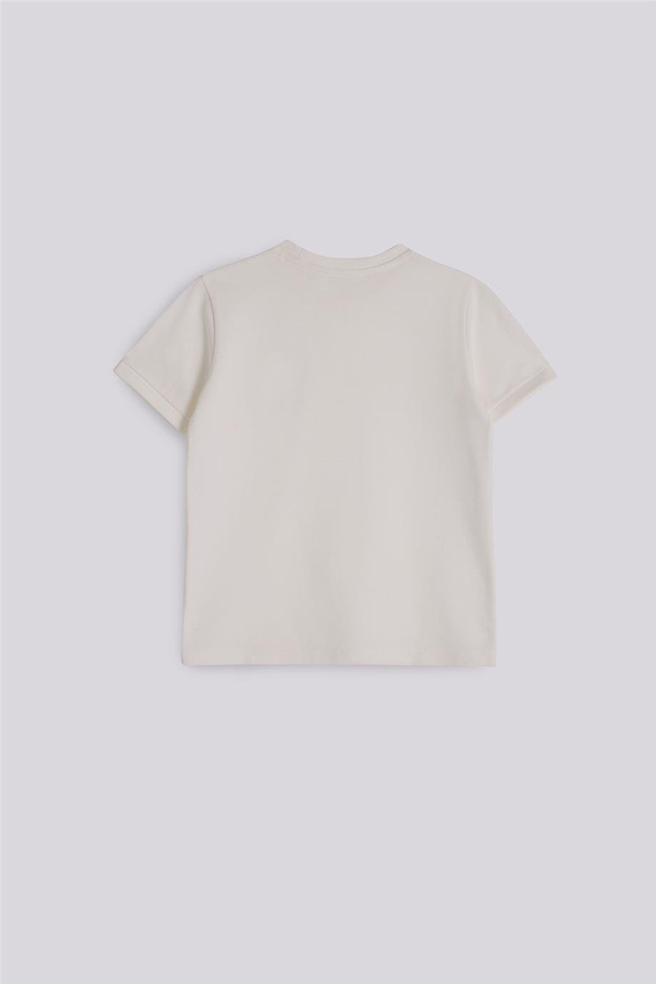 Nebbati Erkek Çocuk Kısa Kollu Ekru Tshirt
