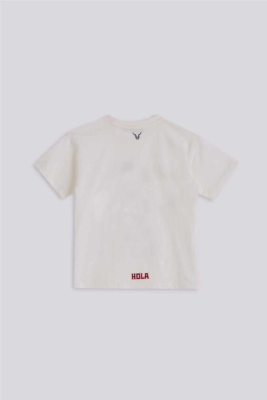 Nebbati Erkek Çocuk Hola Mexico Ekru Tshirt