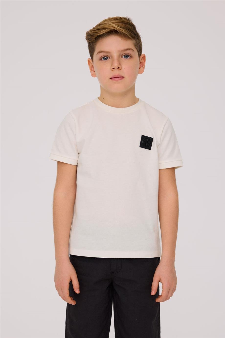 Nebbati Erkek Çocuk Kısa Kollu Ekru Tshirt