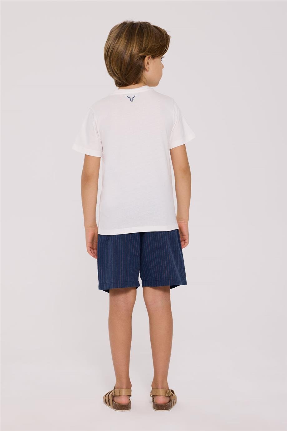 Nebbati Erkek Çocuk Line Ekru Tshirt