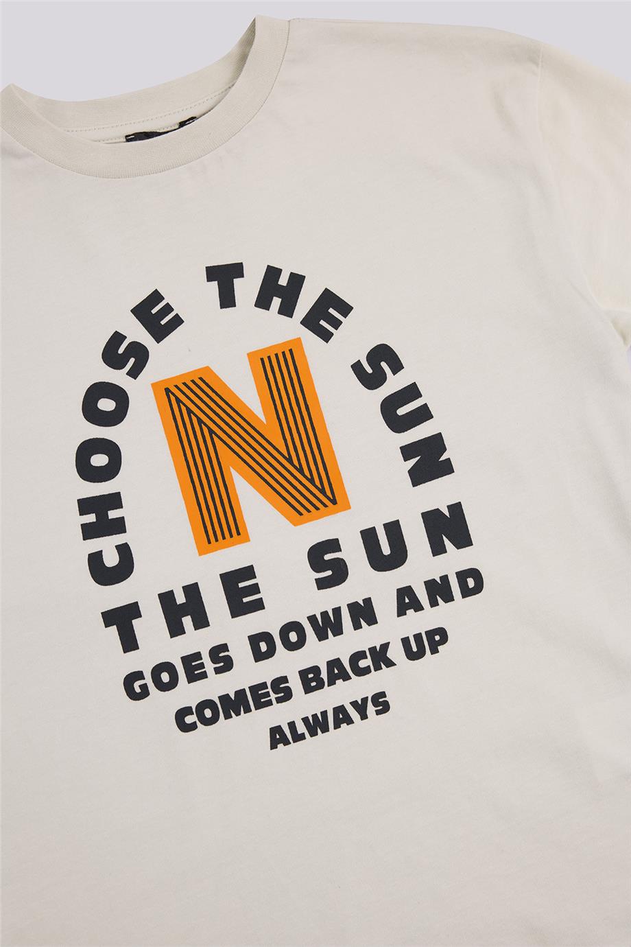 Nebbati Erkek Çocuk Uzun Kollu Ekru Tshirt