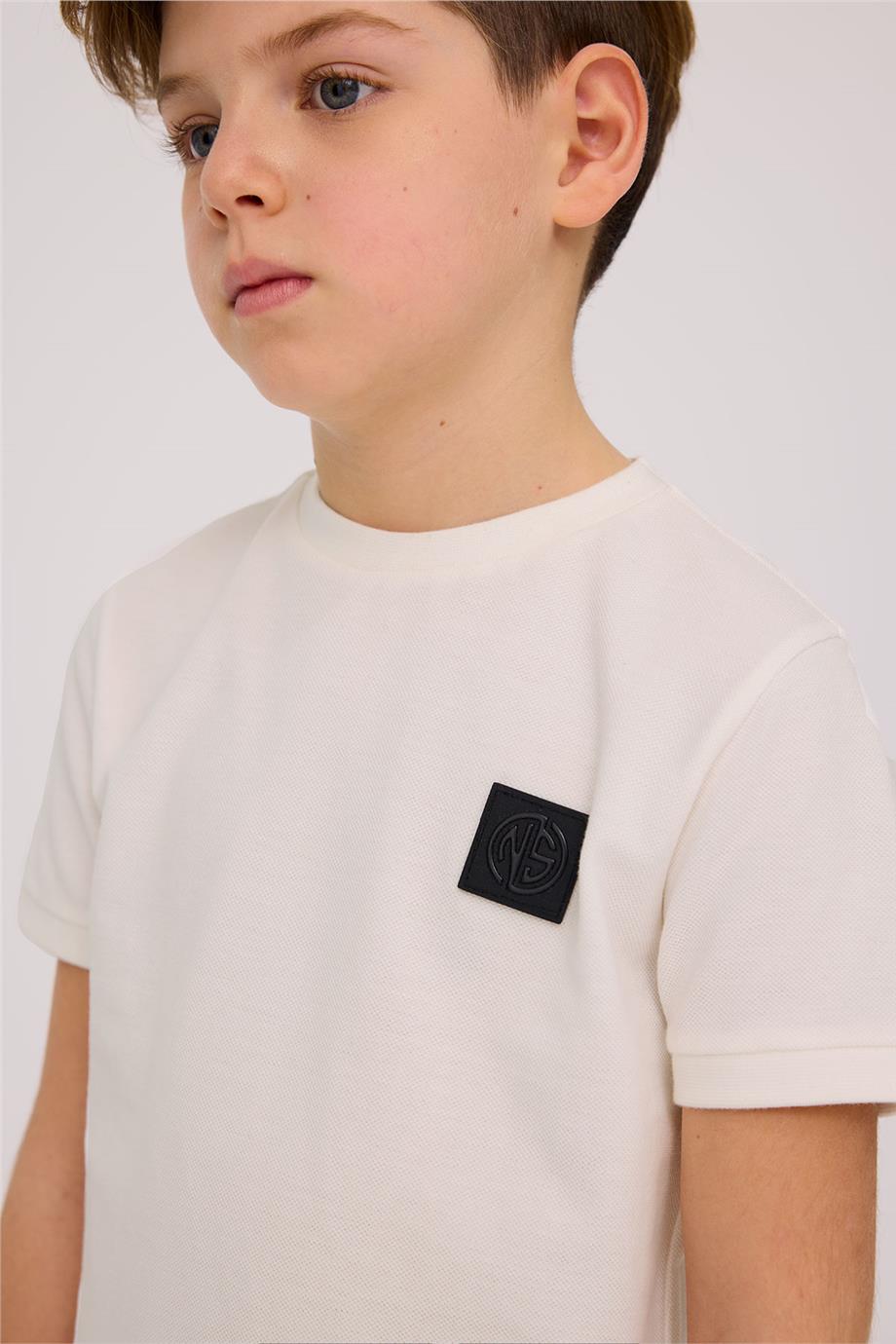 Nebbati Erkek Çocuk Kısa Kollu Ekru Tshirt