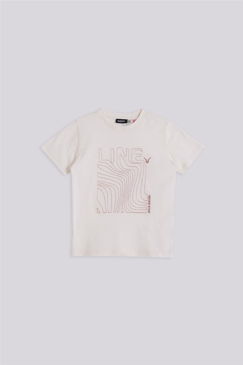Nebbati Erkek Çocuk Line Ekru Tshirt