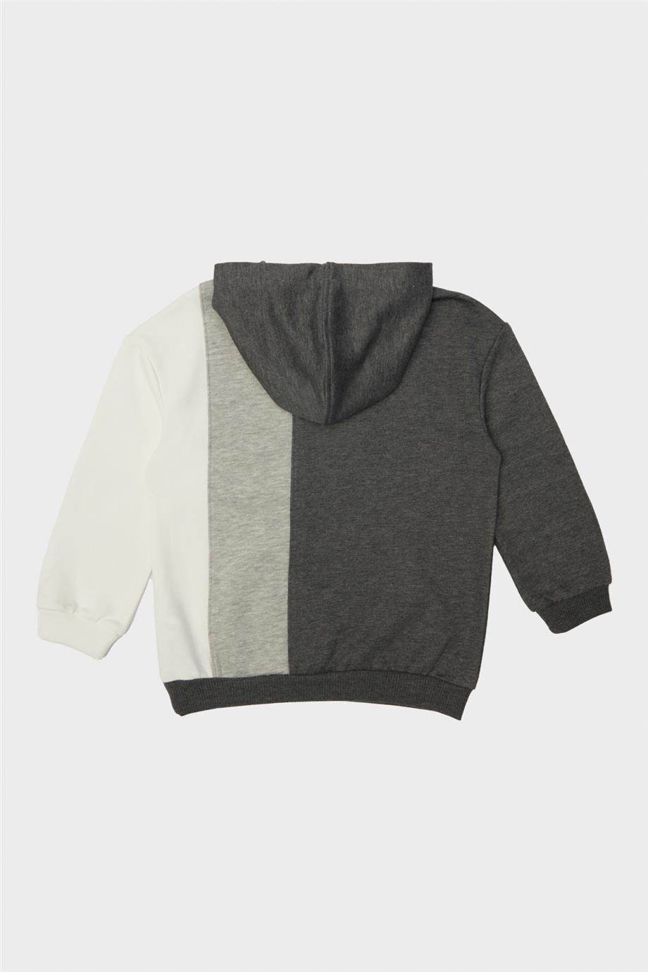 Nebbati Erkek Çocuk Gri Kapüşonlu Sweatshirt