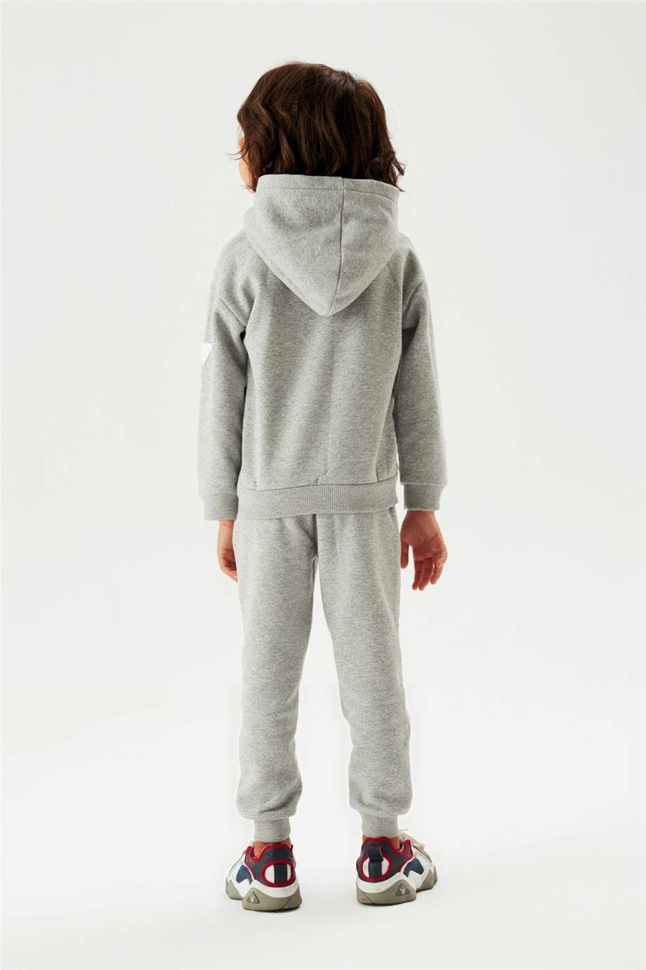 Nebbati Erkek Çocuk Kapüşonlu Gri Sweatshirt