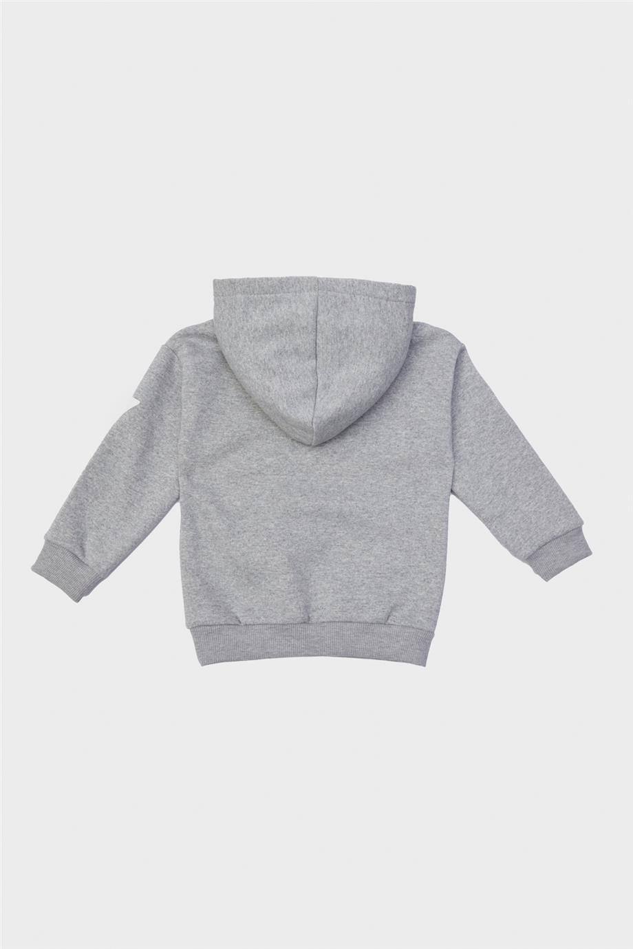 Nebbati Erkek Çocuk Kapüşonlu Gri Sweatshirt