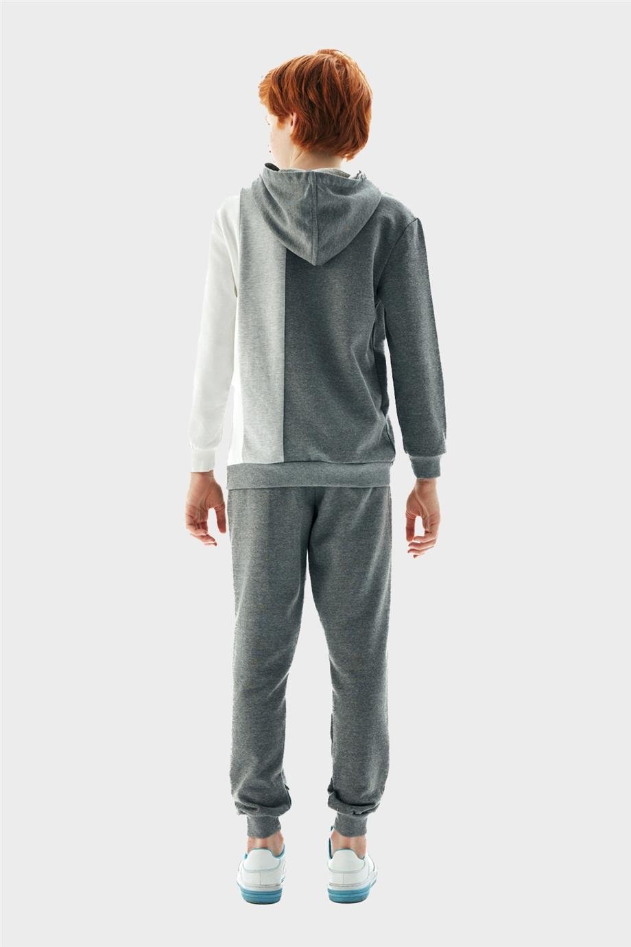 Nebbati Erkek Çocuk Gri Kapüşonlu Sweatshirt