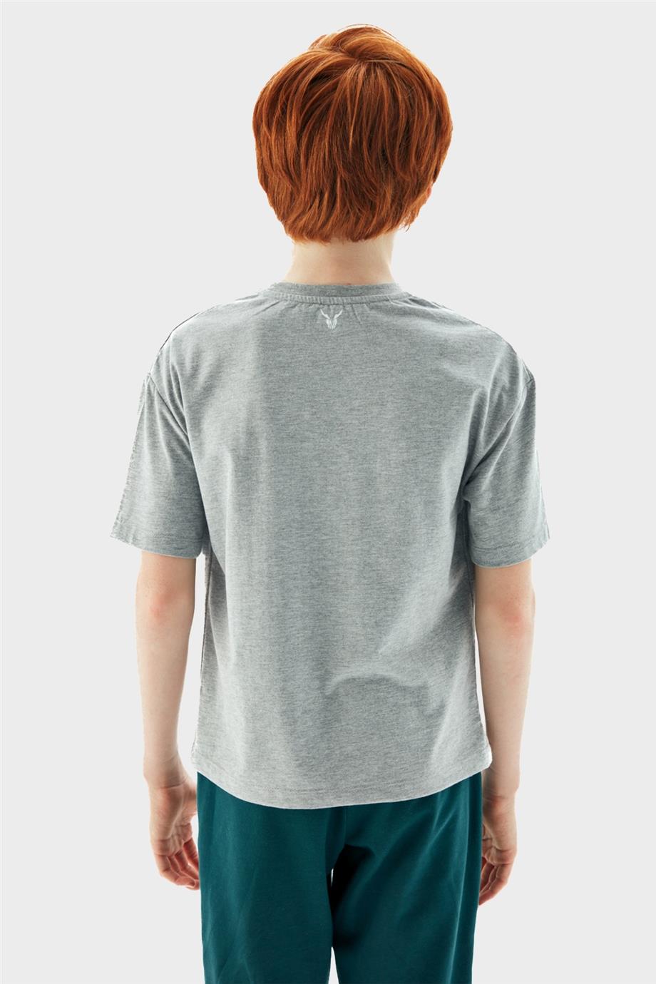 Nebbati Erkek Çocuk Perspective Gri T-Shirt