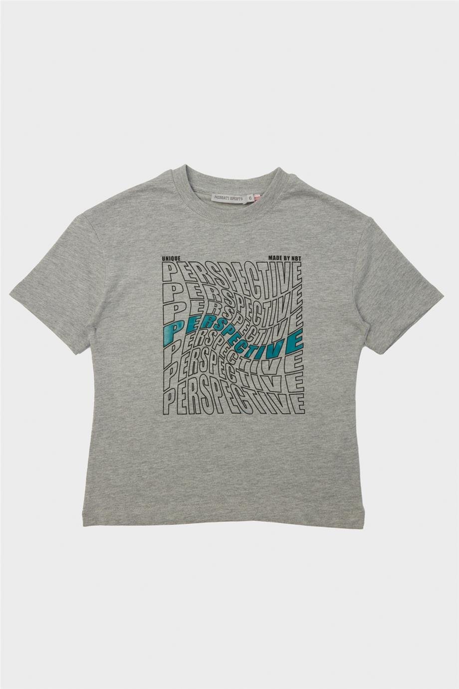 Nebbati Erkek Çocuk Perspective Gri T-Shirt