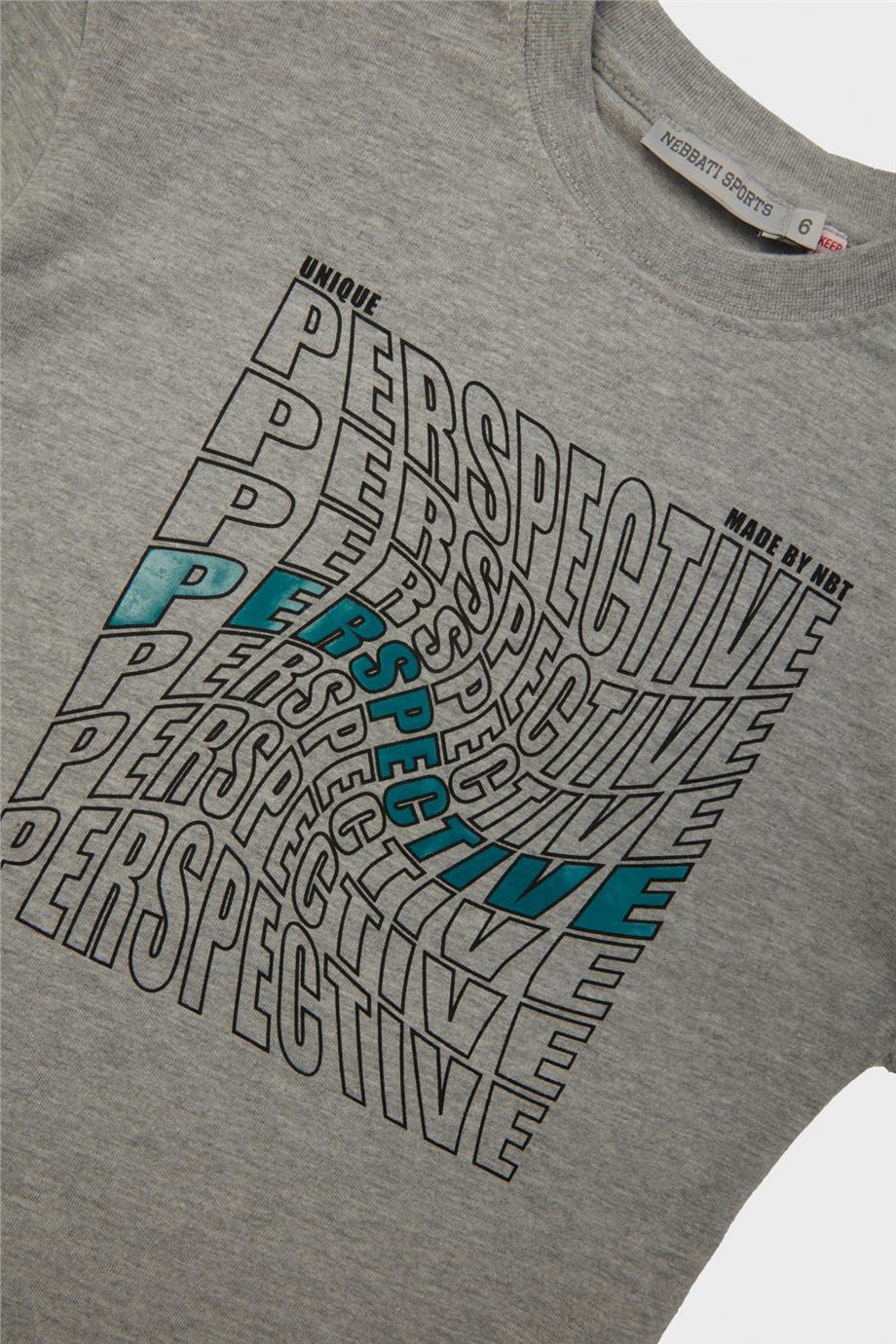 Nebbati Erkek Çocuk Perspective Gri T-Shirt