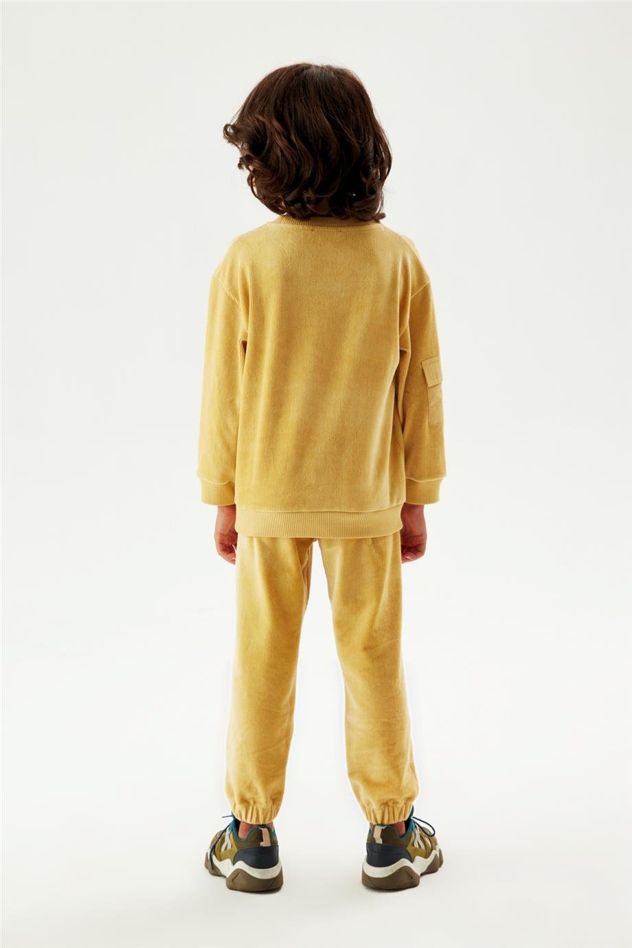 Nebbati Erkek Çocuk Fitilli Hardal Sweatshirt