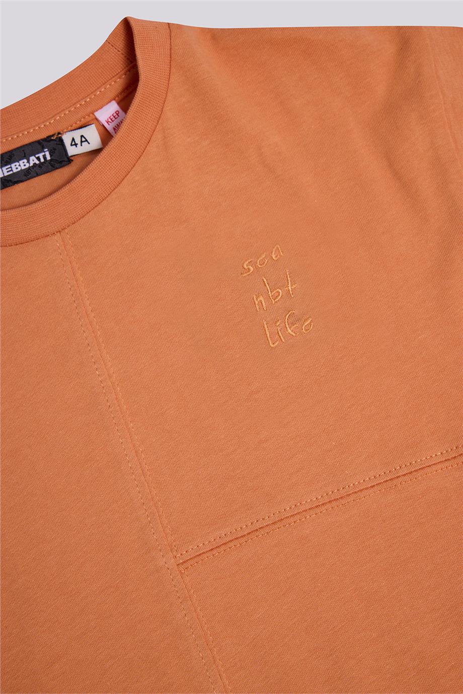 Nebbati Erkek Çocuk Kiremit Pamuk Kısa Kollu Tshirt