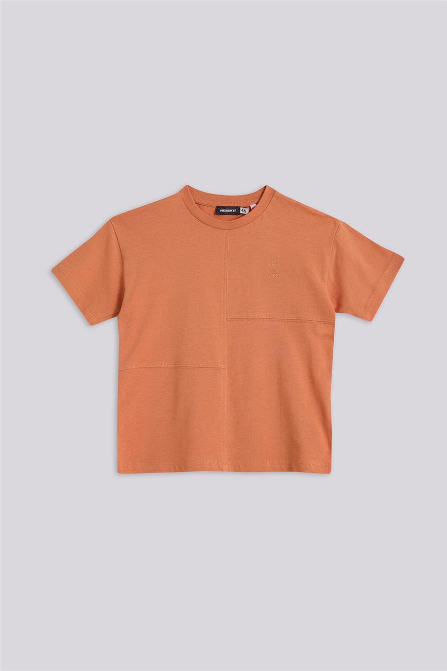 Nebbati Erkek Çocuk Kiremit Pamuk Kısa Kollu Tshirt
