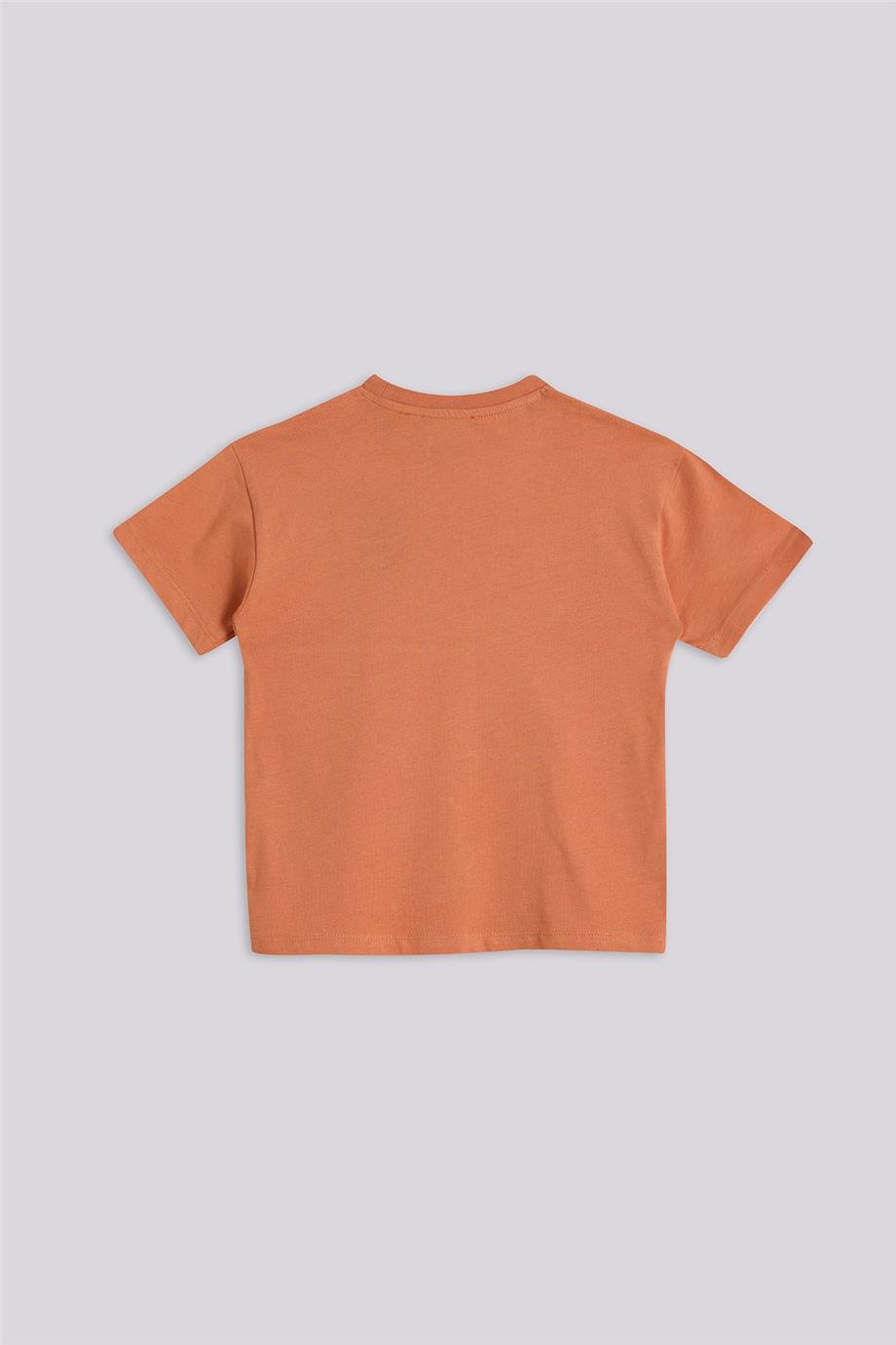 Nebbati Erkek Çocuk Kiremit Pamuk Kısa Kollu Tshirt