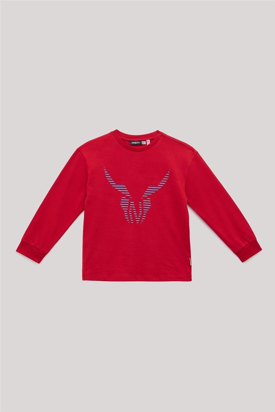 Nebbati Erkek Çocuk Uzun Kollu Kırmızı T-Shirt