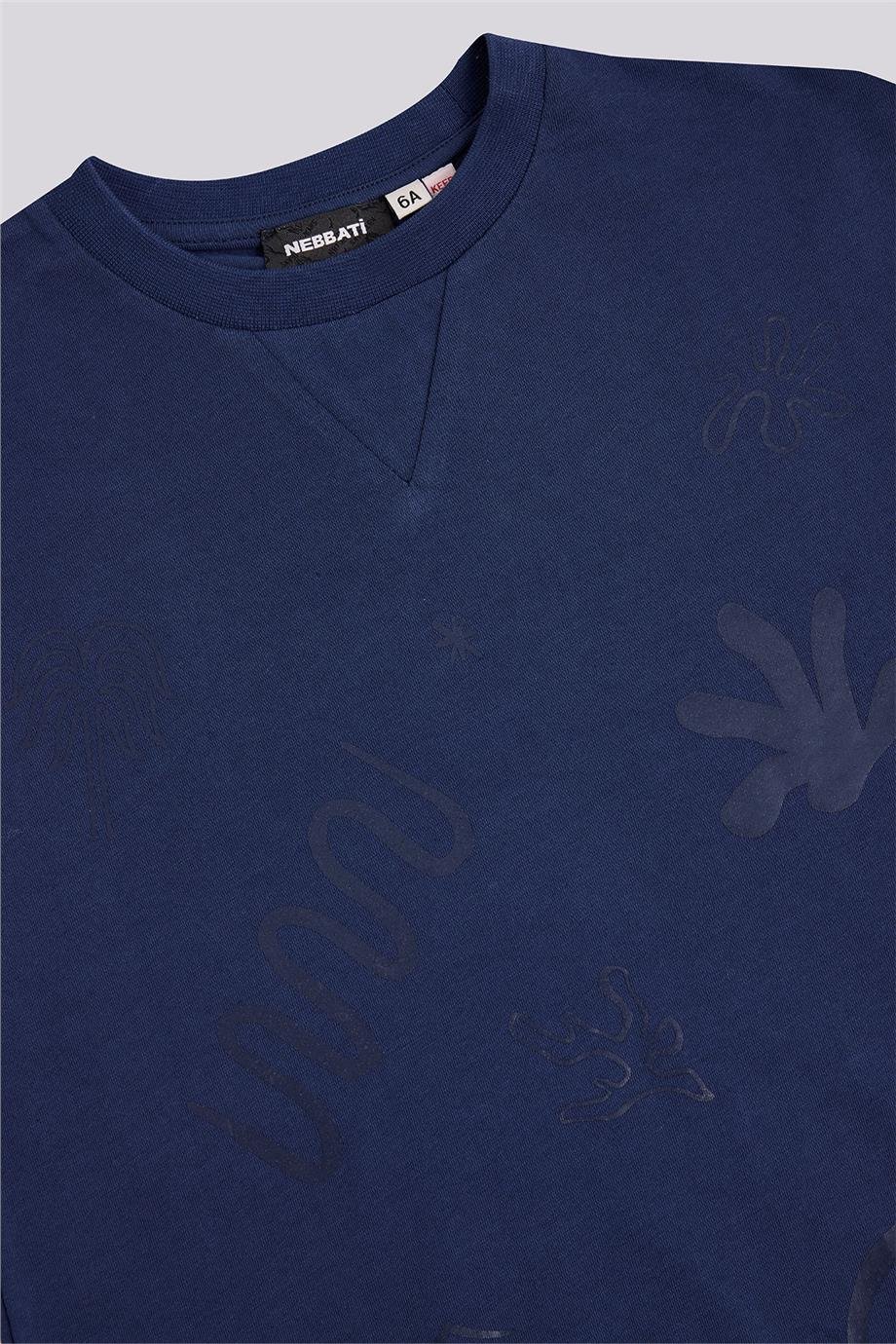 Nebbati Erkek Çocuk Lacivert Kısa Kollu Tshirt