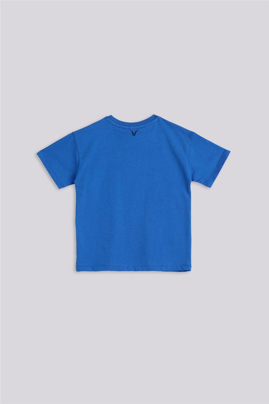 Nebbati Erkek Çocuk Kaplan Basklı Mavi Tshirt